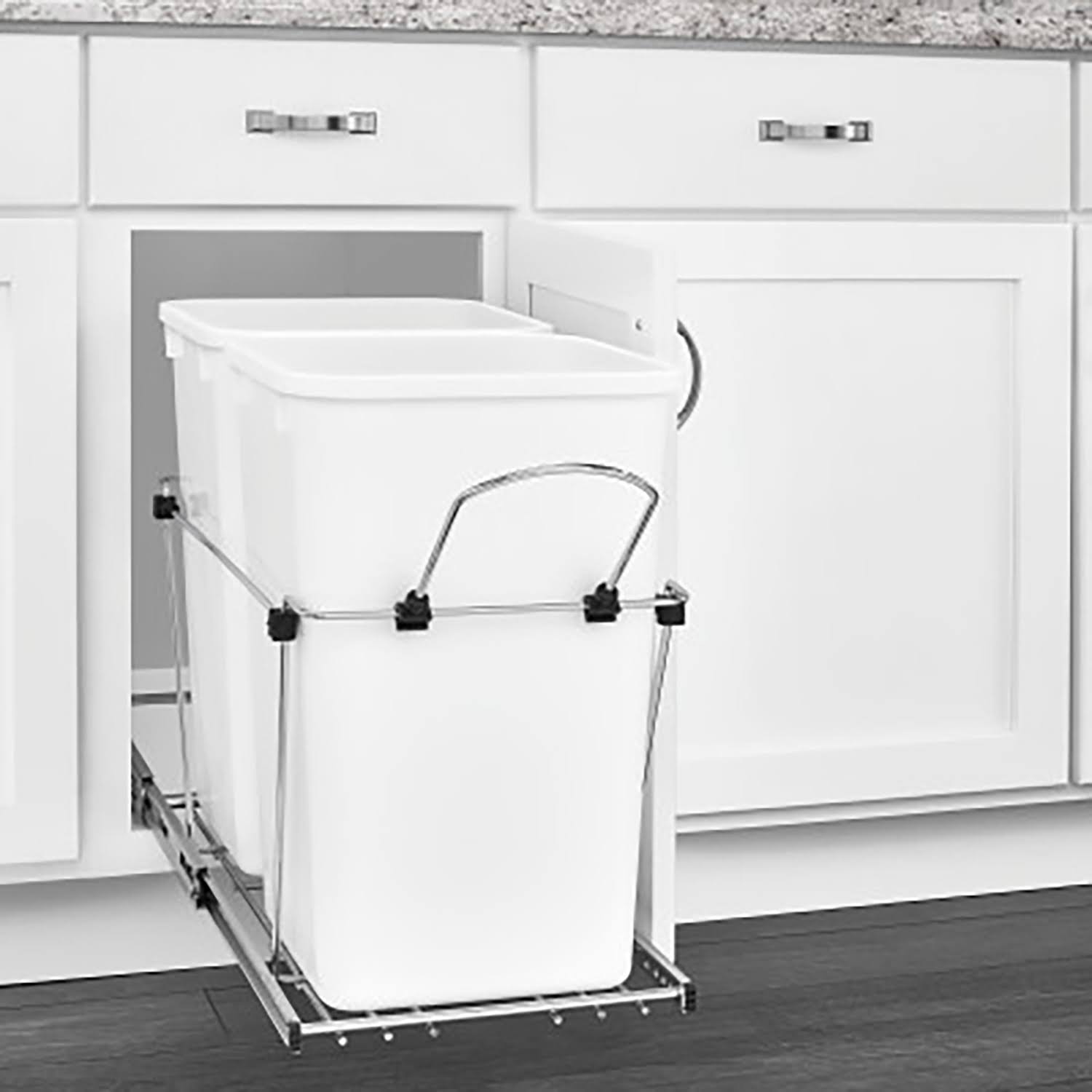 Double 27-Qt Kitchen Cabinet Pullout Waste Container Y7133