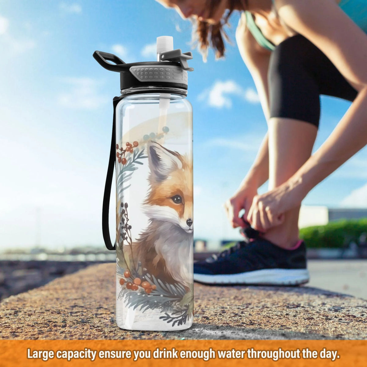 32oz Tritan Leakproof Water Bottle with Straw G3728
