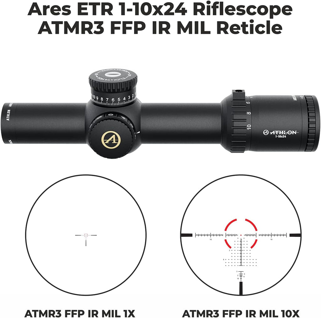 1-10x24 FFP IR MIL Riflescope with Lens Cleaning Pen R716