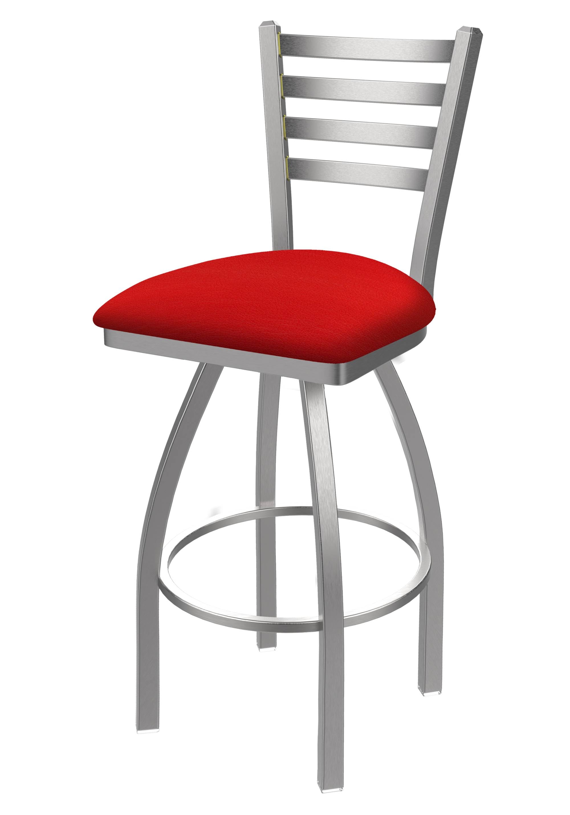 Canter Red Swivel Counter Stool with Stainless Finish Z197901