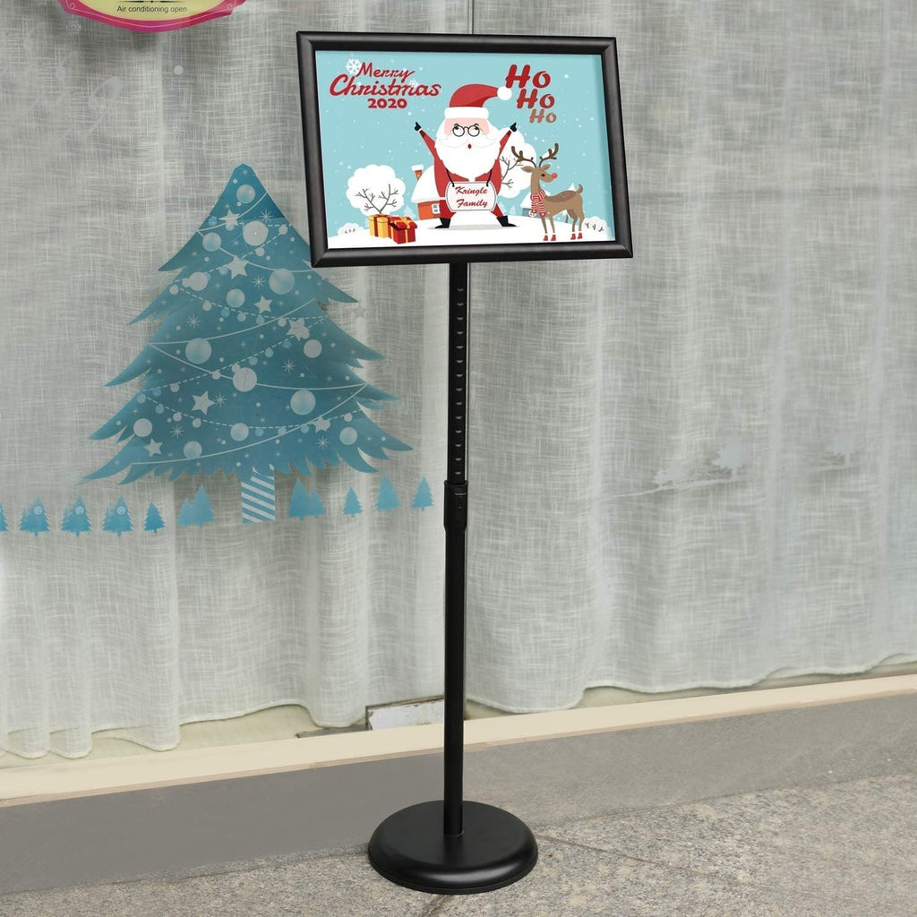 2 Pack Adjustable Floor Sign Stand 8.5x11 Inch Black U1269
