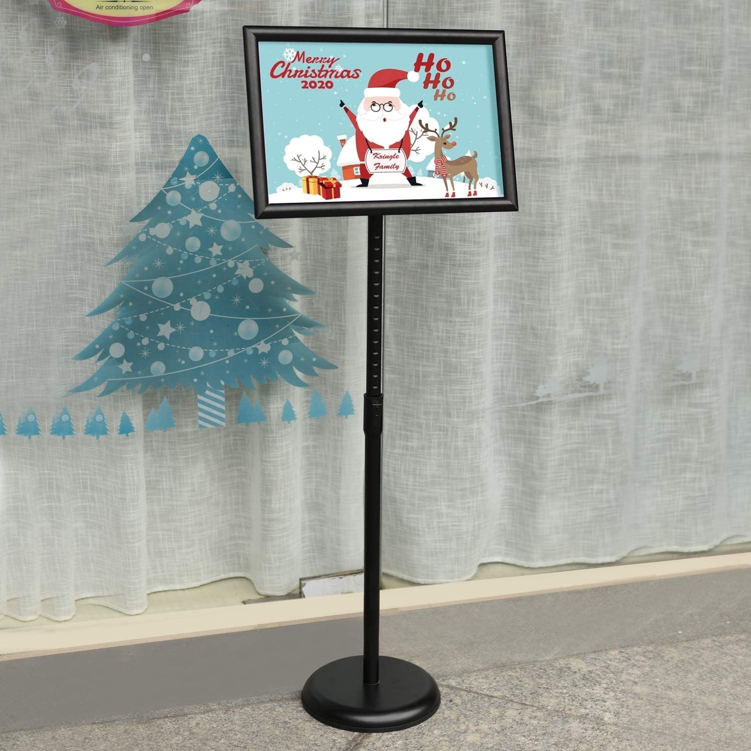 2 Pack Adjustable Floor Sign Stand 8.5x11 Inch Black U1269