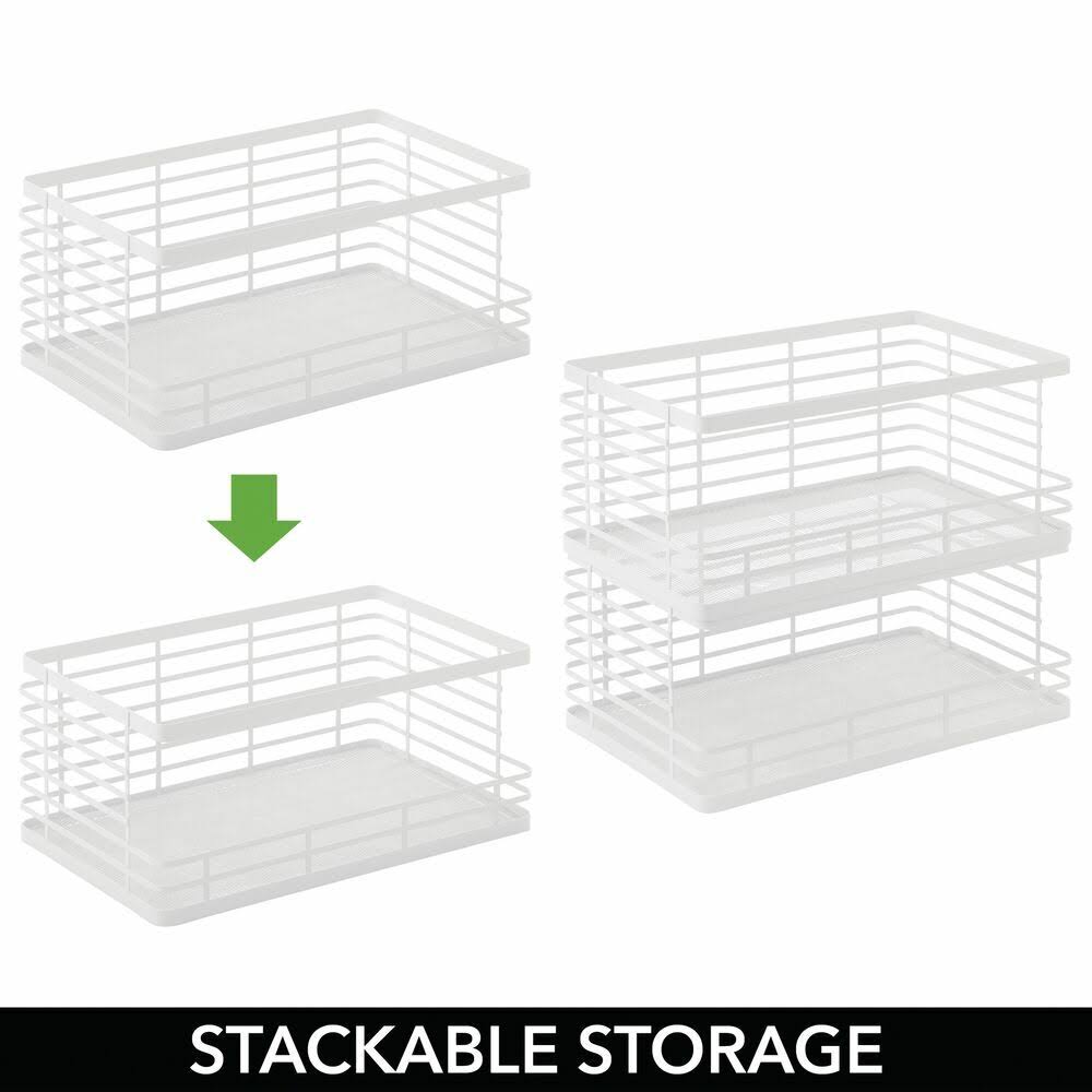 2 Pack Matte White Metal Wire Kitchen Cabinets U962219