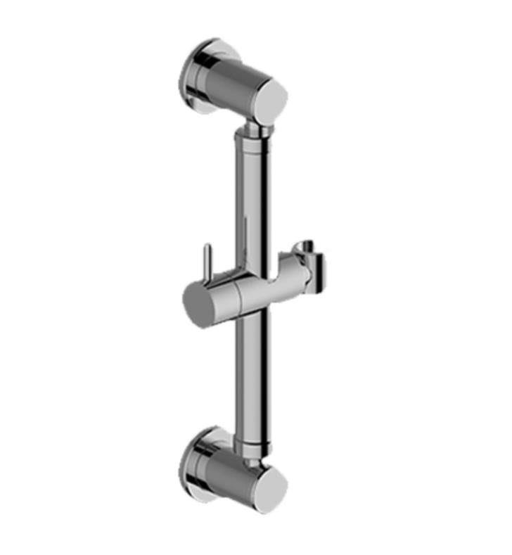 12x22 Wall Mount Round Slide Bar with Handshower Holder in Brushed Brass X410159