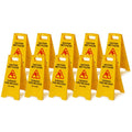 24 in. Yellow Multi-Lingual CAUTION Wet Floor Sign (10-Pack) J714124