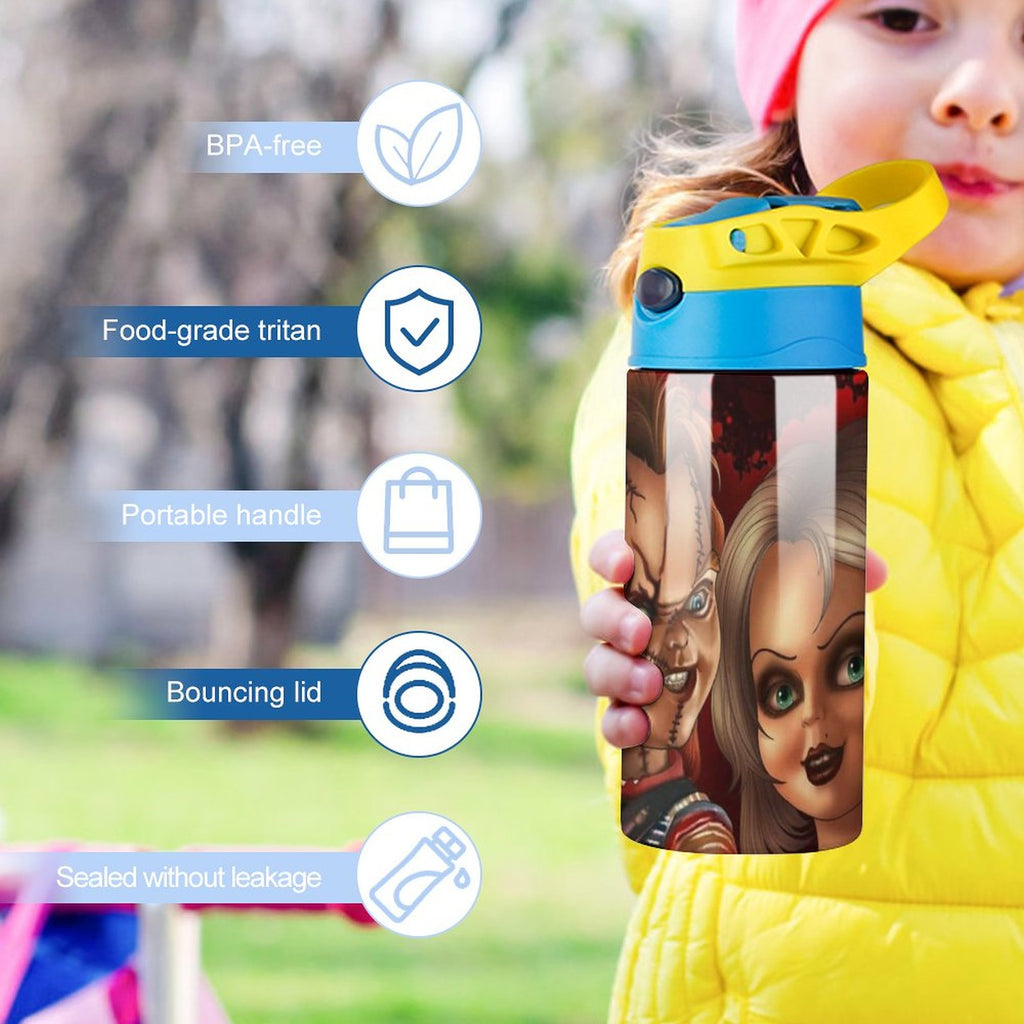Insulated Stainless Steel Water Bottle with Straw I366