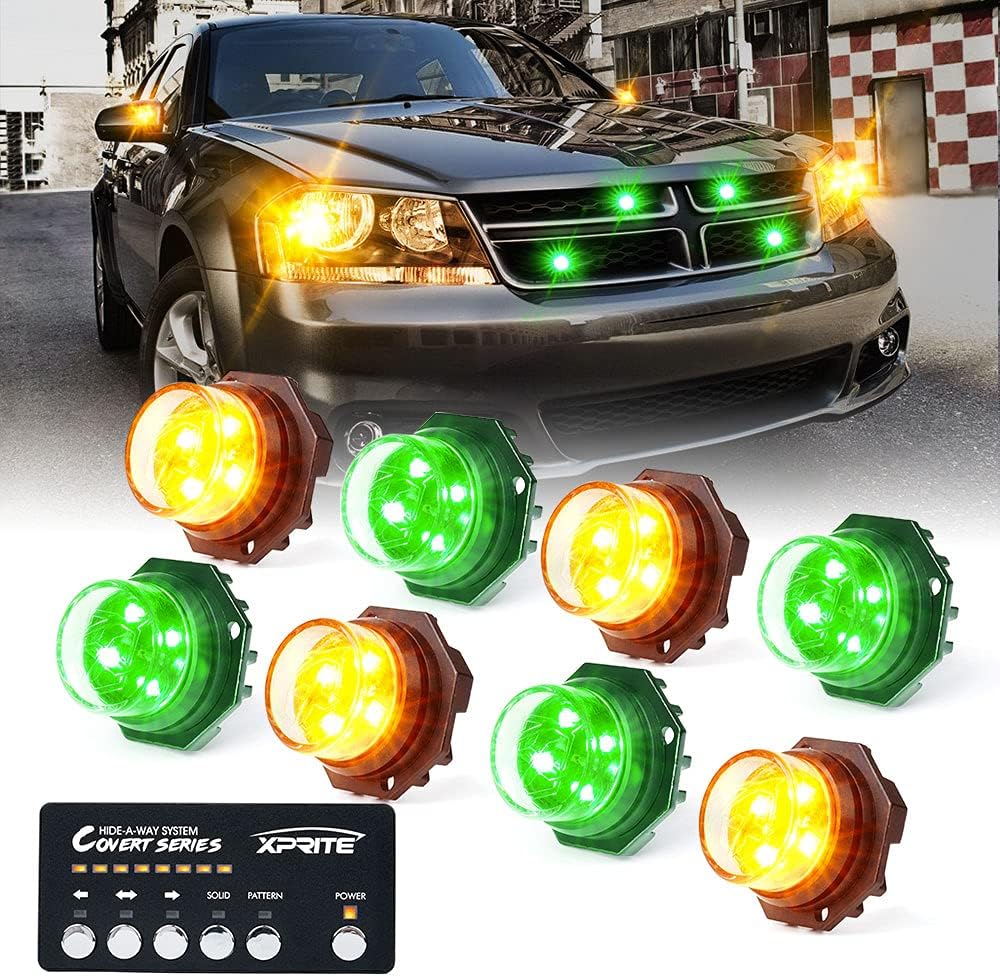 Amber Green LED Strobe Lights Kit 6PCS K25228