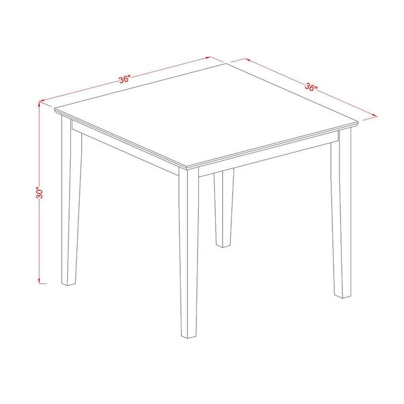 5pc Dining Set with Square Dinette Table and Four Linen Seat Kitchen Chairs Q637