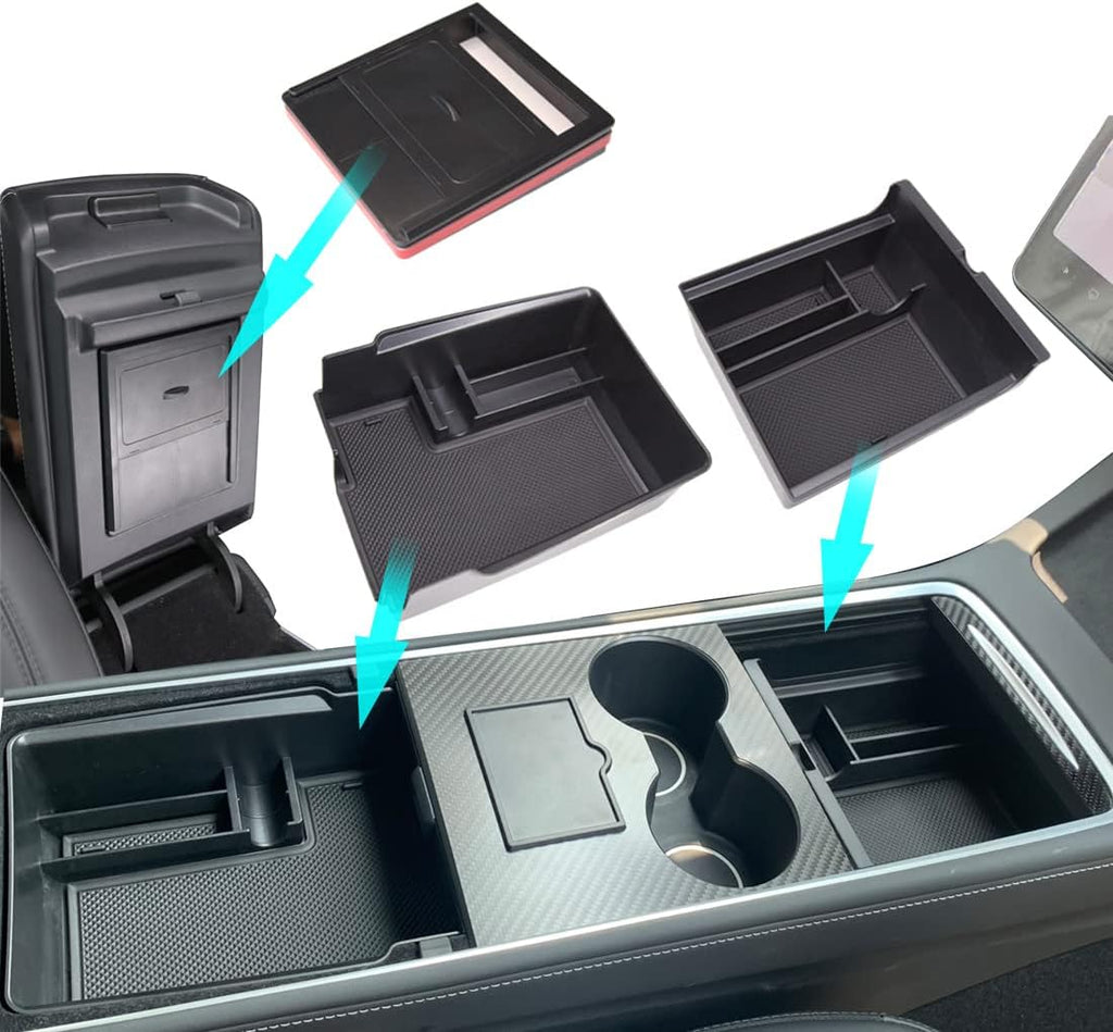 Center Console Organizer Tray Storage Box ABS Material 3PCS Pack of 2 U623