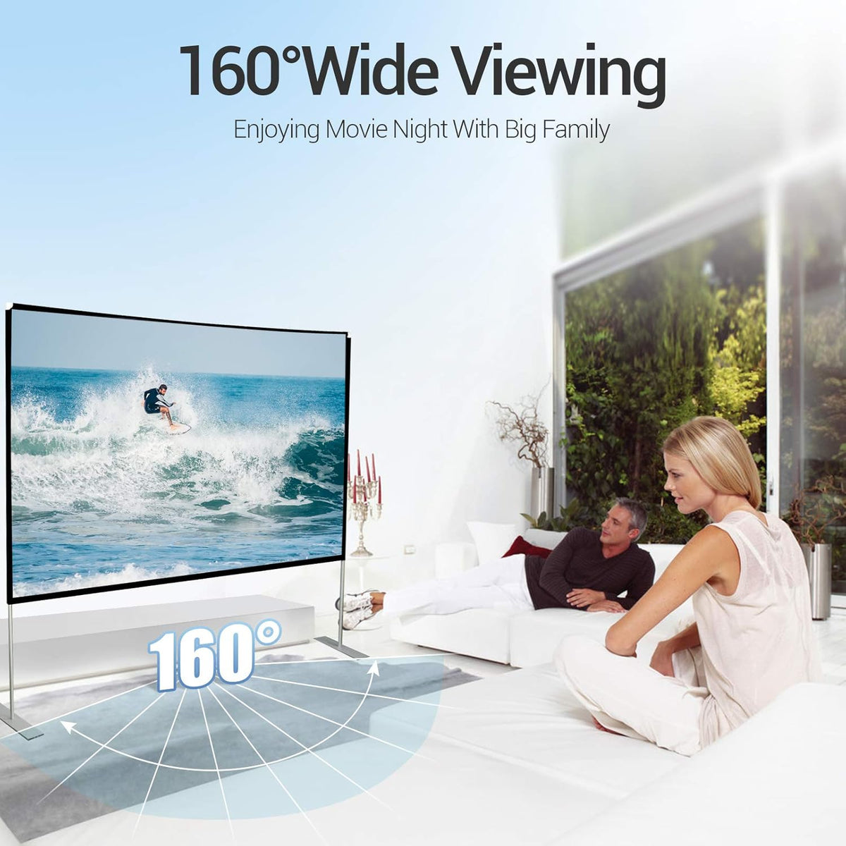 100 inch Portable Projector Screen with Stand and Carry Bag T141729