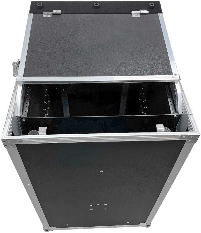 16 Space Rack Case with 10 Space Slant Mixer Top and DJ Work Table R925