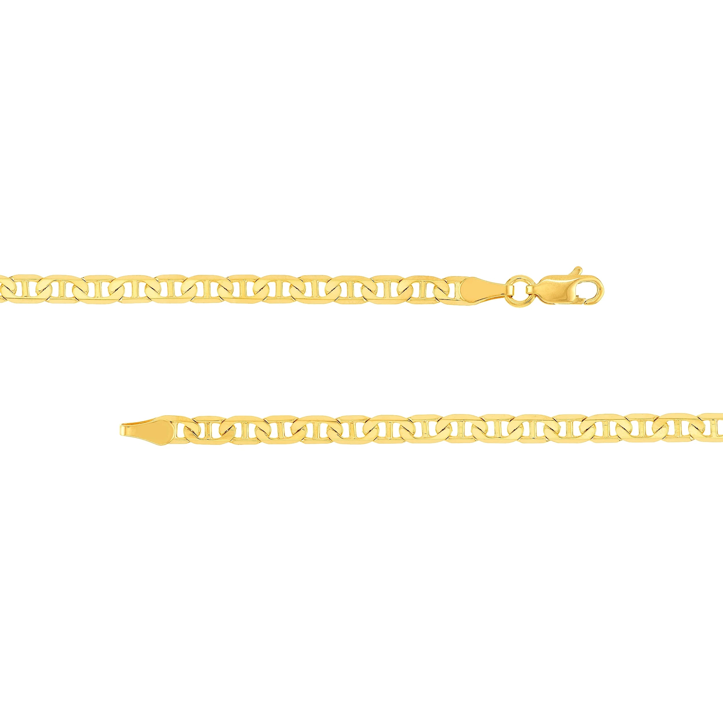 14K Yellow Gold 24" 3.7mm Flat Mariner Chain Necklace K3538