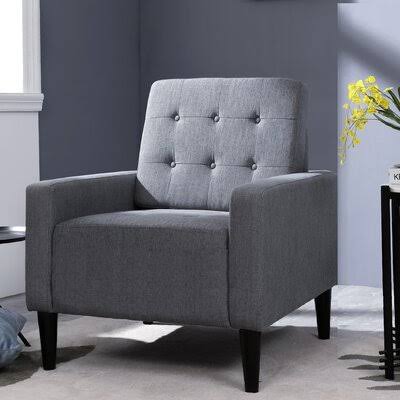 Dark Gray Polyester Blend Armchair U89980