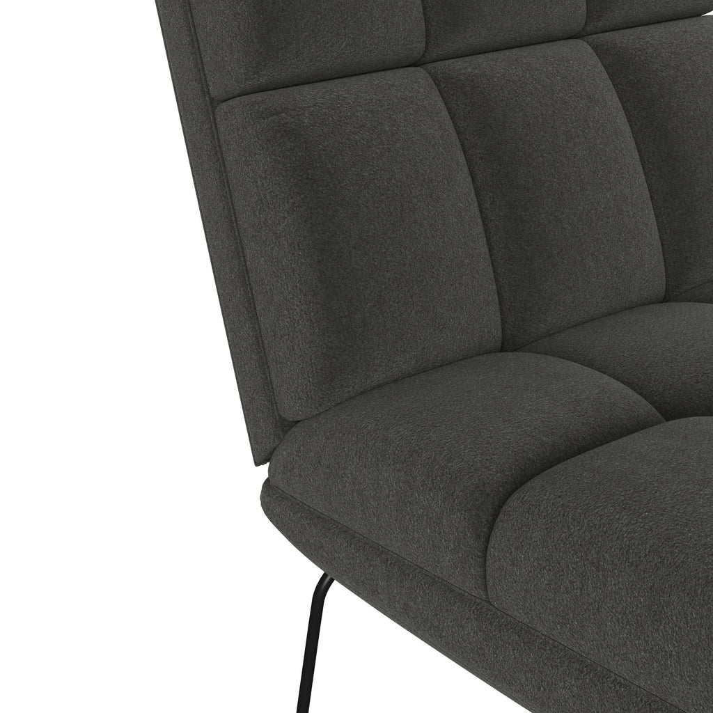 Turquoise Blue Armless Chair and Ottoman D423