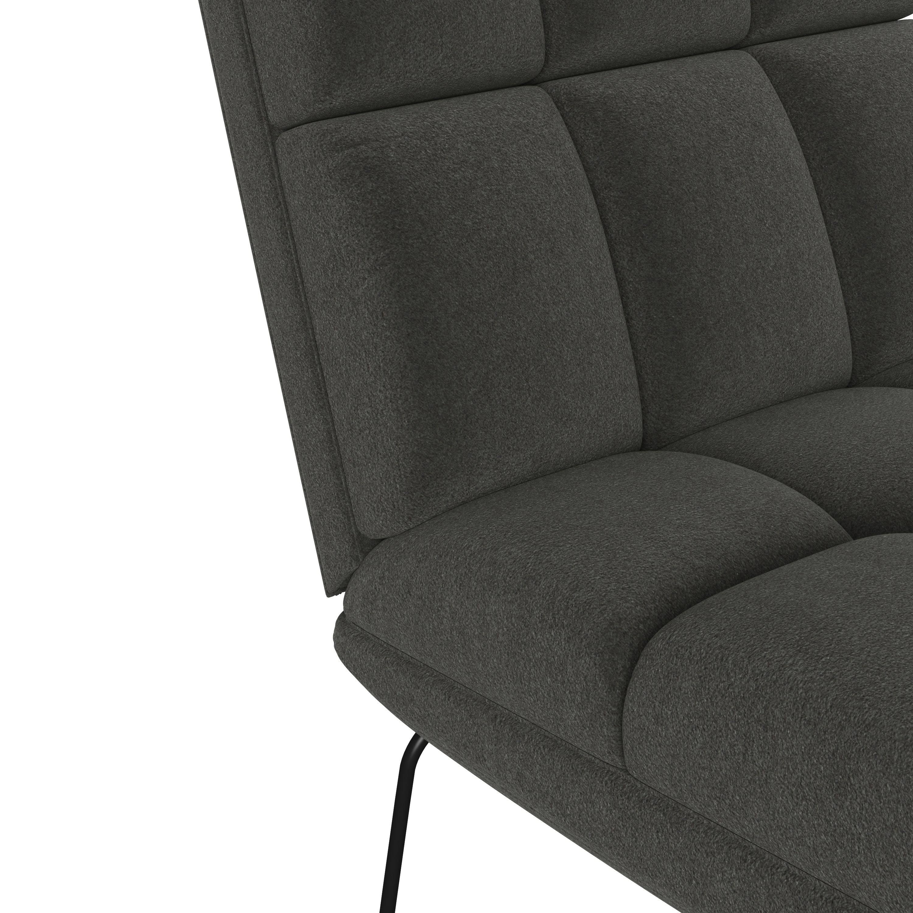 Turquoise Blue Armless Chair and Ottoman D423