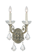 2 Light Crystal Brass Sconce N877368