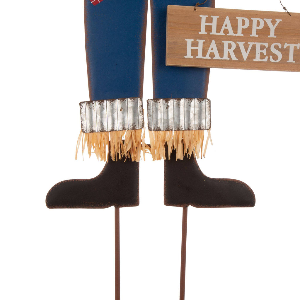 Orange and Blue Scarecrow Yard Stake Sign Decor H312