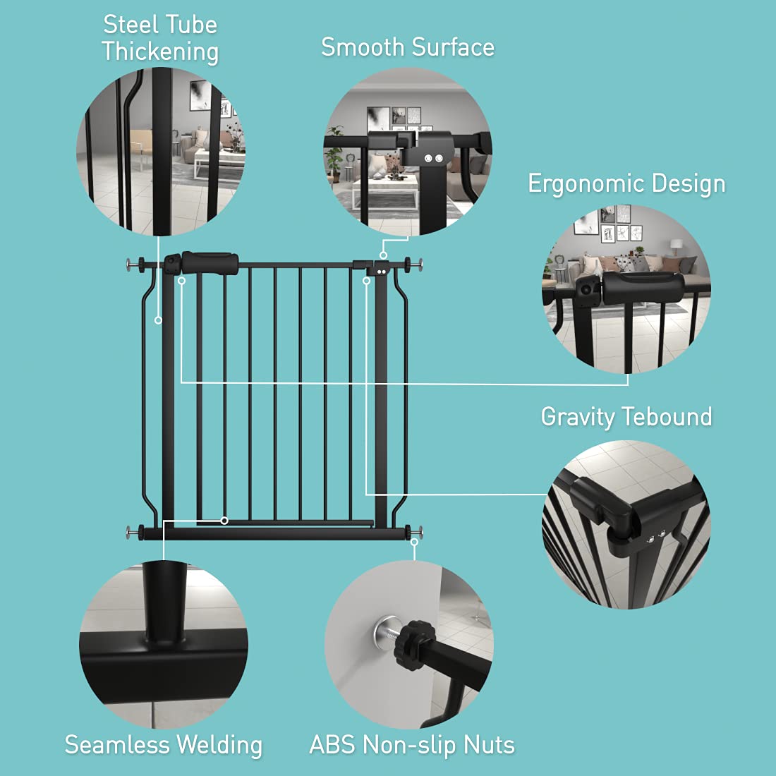 Black Metal Baby Gate Z8883