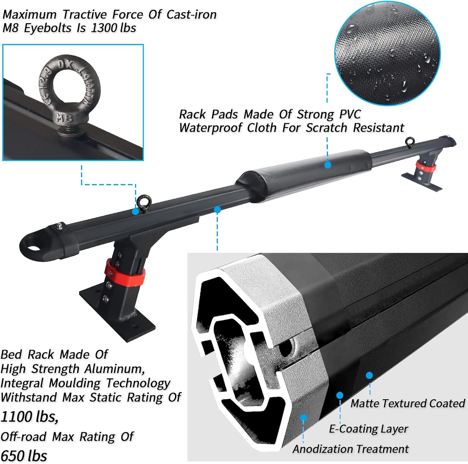 Truck Bed Racks Low Profile Adjustable Height Heavy Duty Z7230