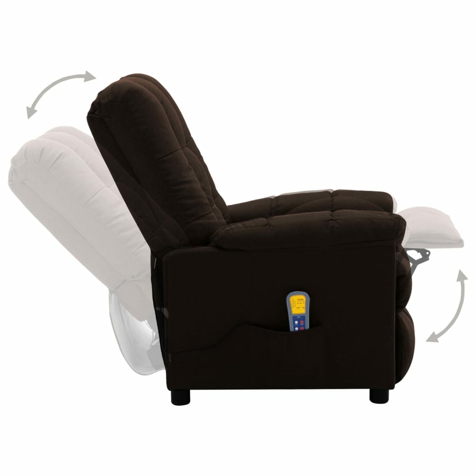 Electric Massage Reclining Chair with Adjustable Footrest and Backrest Fabric Sofa Chair Recliner Dark Brown A6018