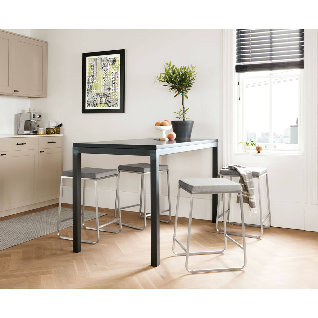 White Parsons Counter Table with White Quartz Top X210