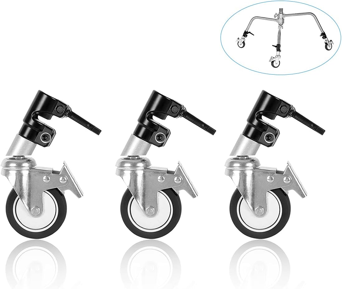 3pcs All Metal Swivel Caster Wheels Set with Brake Q35454