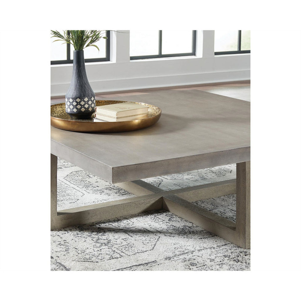 Light Gray Washed Wood Coffee Table F175817