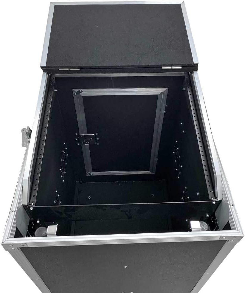 16 Space Rack Case with 10 Space Slant Mixer Top and DJ Work Table R925
