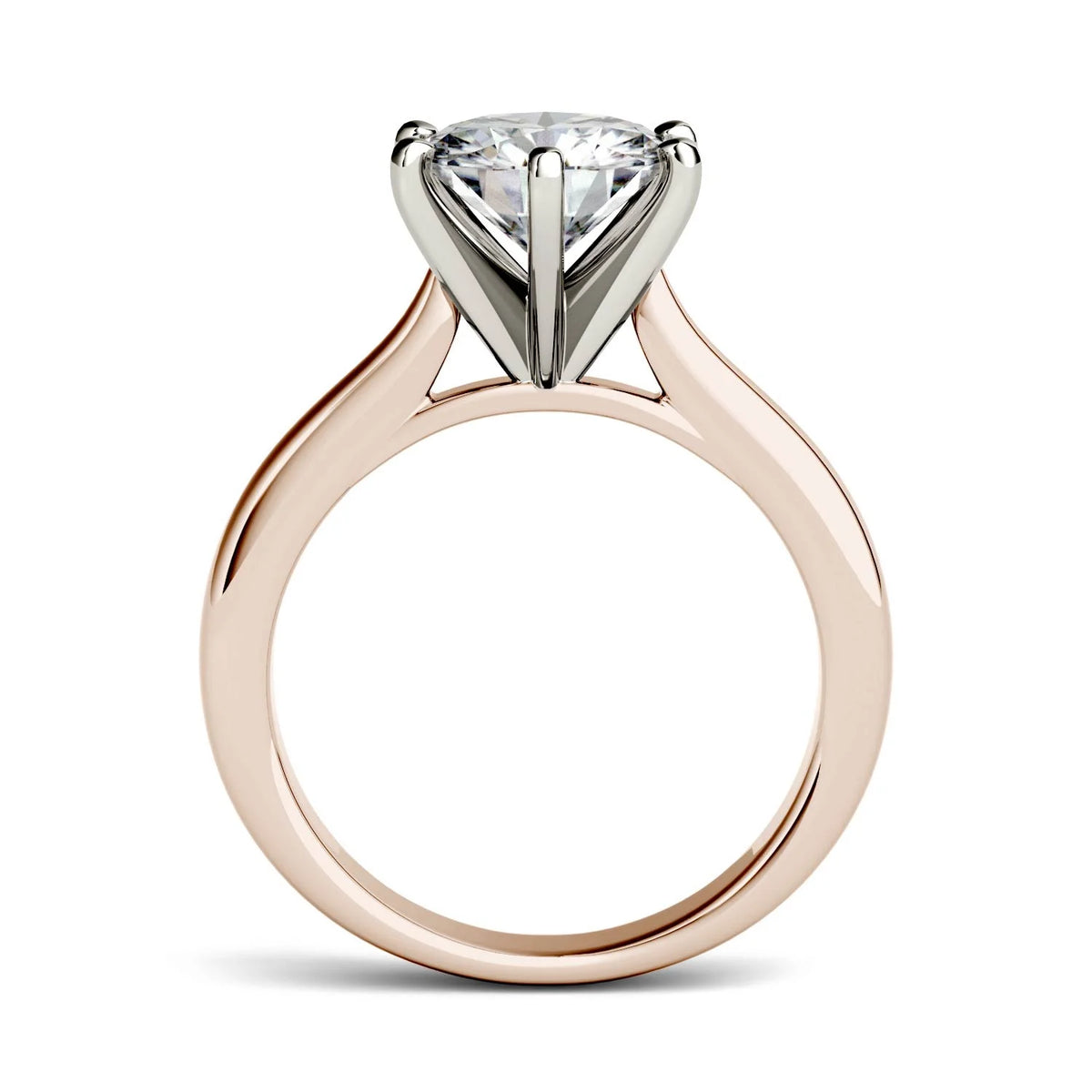 14K Rose Gold Moissanite Round Solitaire Engagement Ring 1.90 DEW K166