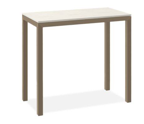 White Parsons Counter Table with White Quartz Top X210
