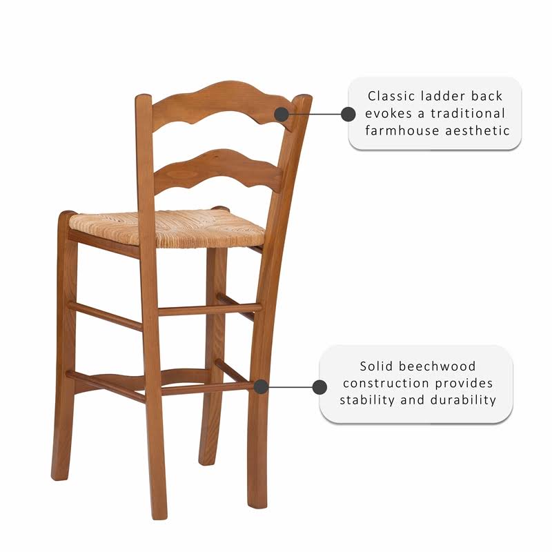Set of Two Wood Counter Stools in Walnut W234405