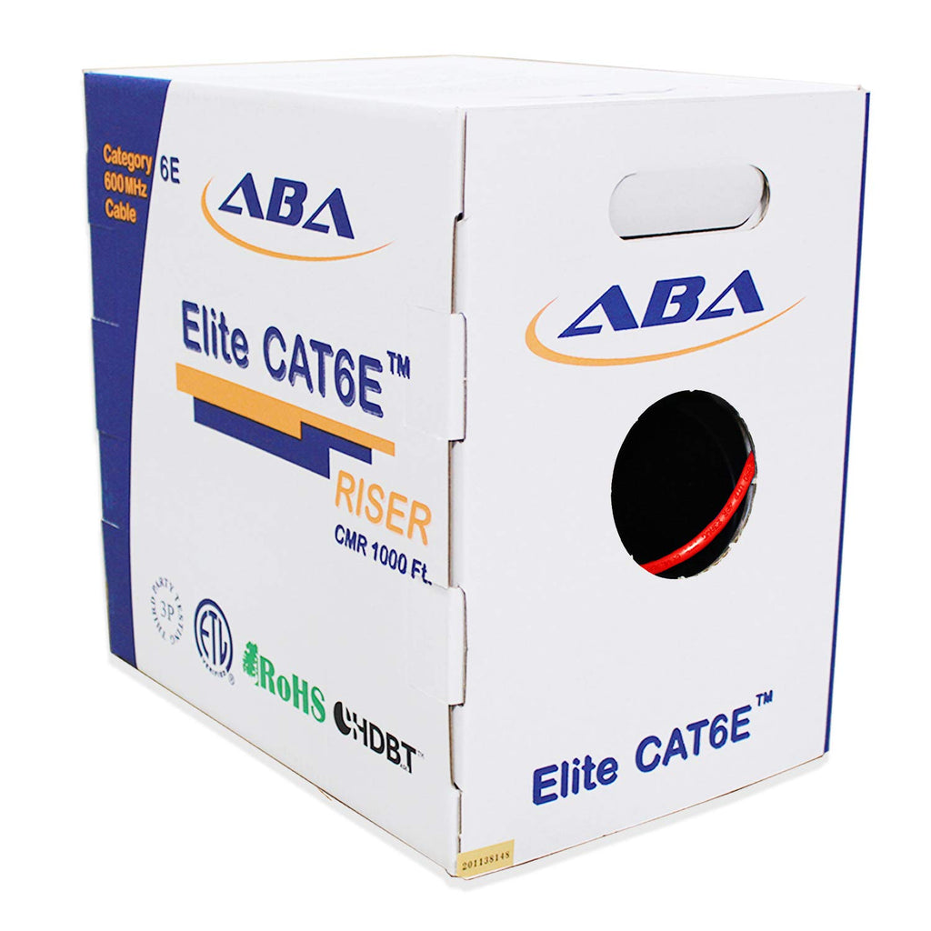 Cat6 CMR Riser Ethernet Cable 1000ft, 24AWG, Solid Bare Copper, 600MHz, Bulk LAN Cable - Green M6861