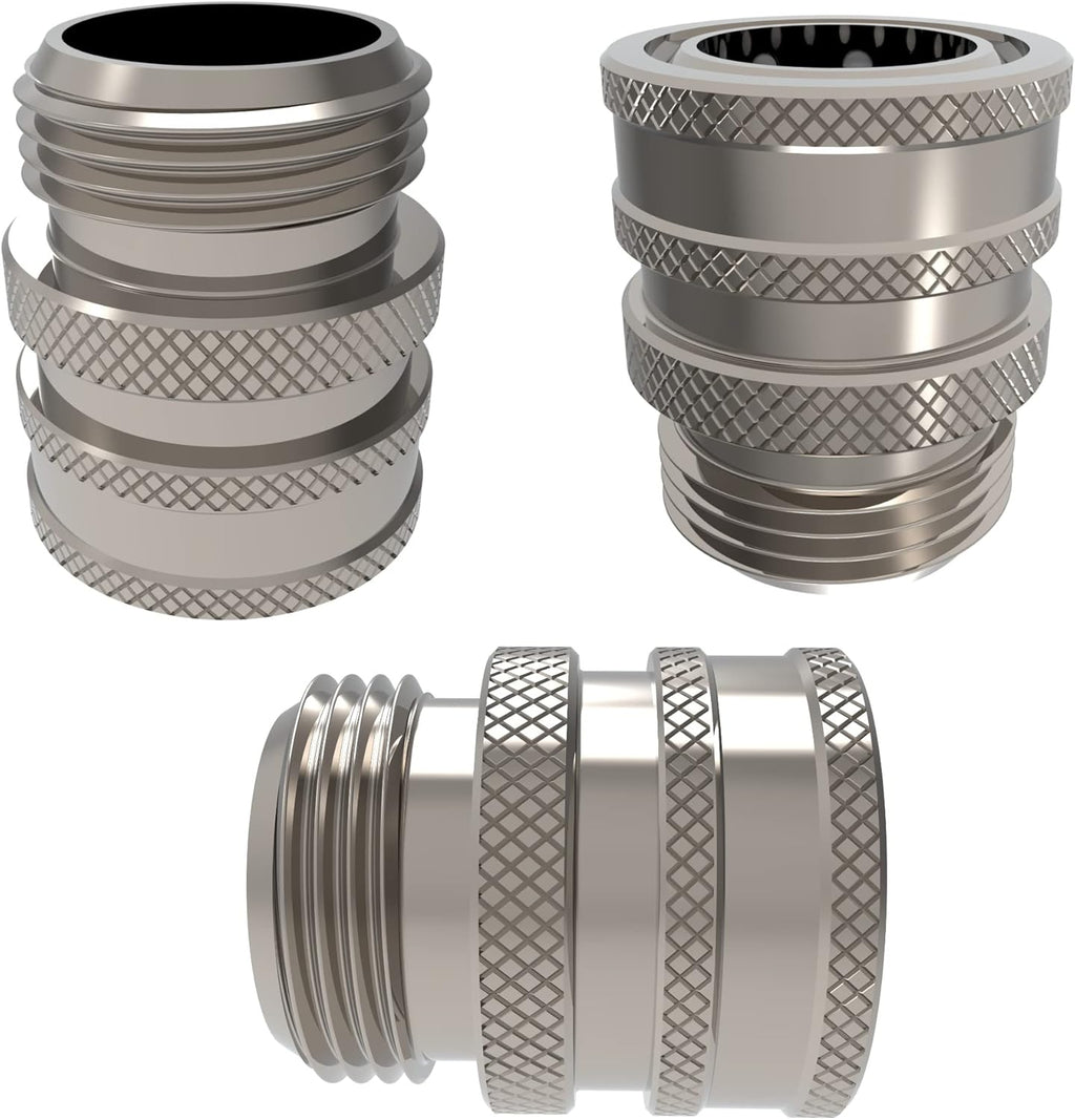 3/4 Inch Stainless Steel Quick Connect Hose Fittings Set (4X4 Plug/Coupler Set) Pack of 2 A496