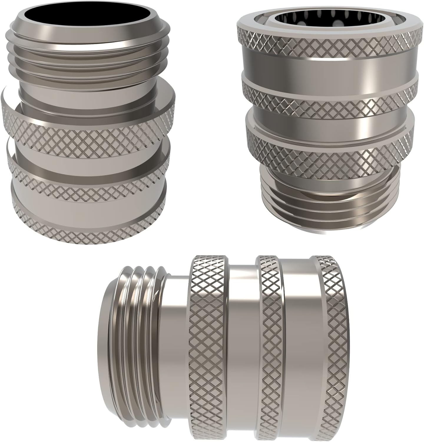 3/4 Inch Stainless Steel Quick Connect Hose Fittings Set (4X4 Plug/Coupler Set) Pack of 2 A496