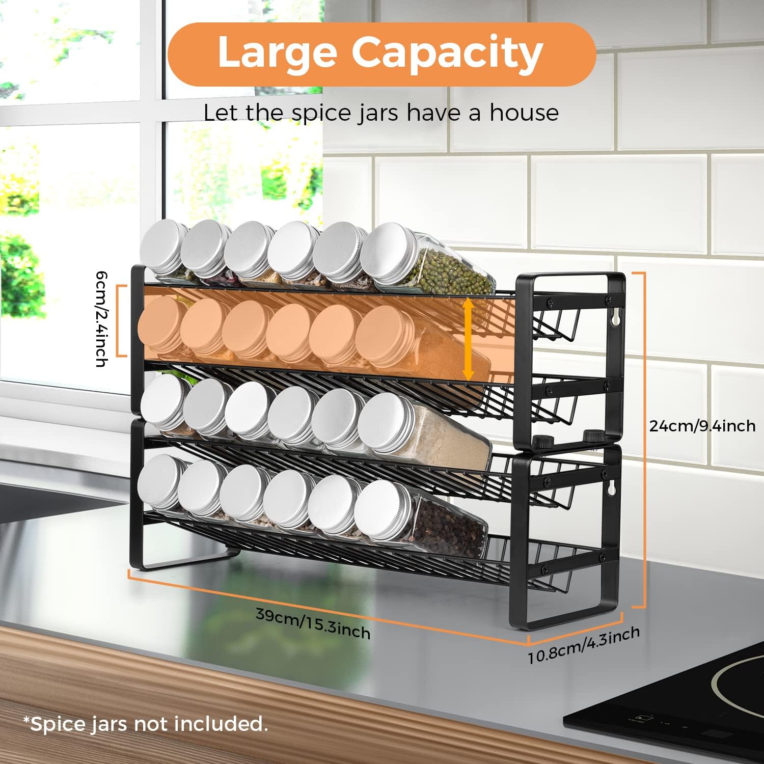 4-tier Stackable Spice Rack Organizer Y3689