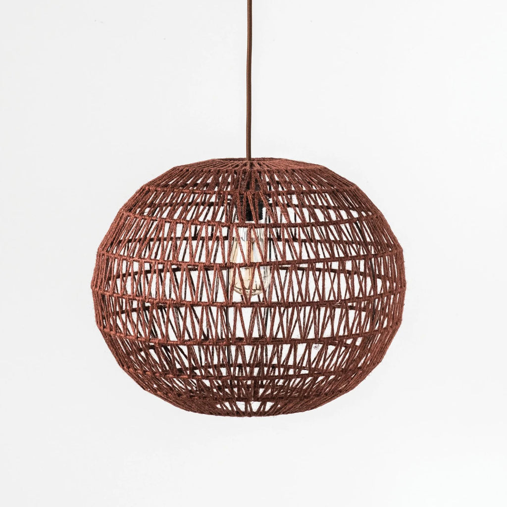 Woven Hemp Rope Pendant Light E29665