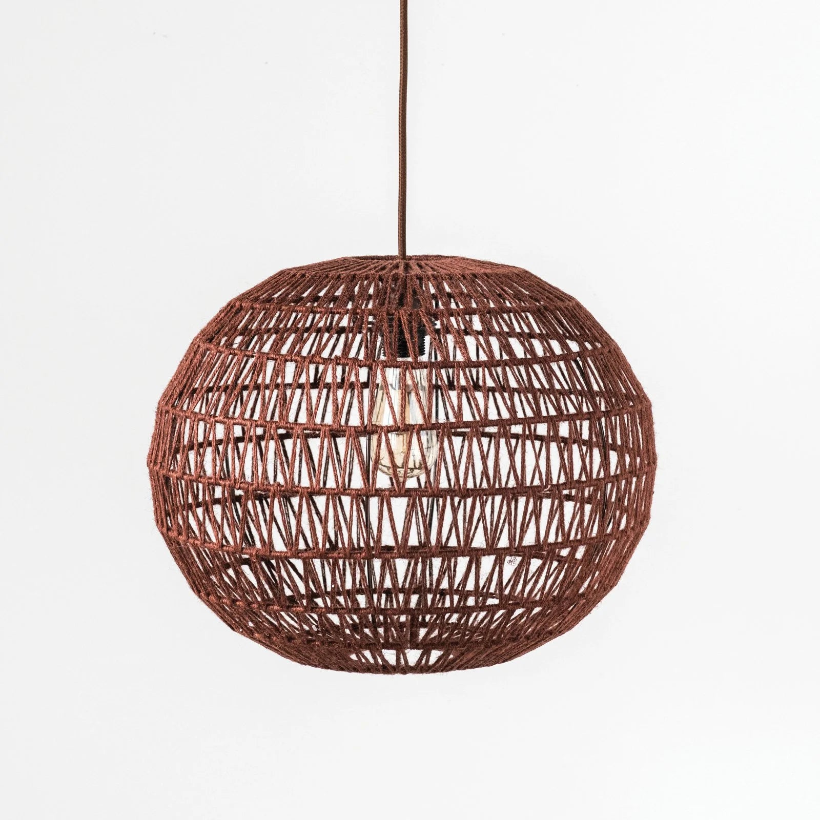 Woven Hemp Rope Pendant Light E29665