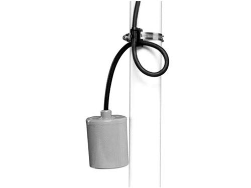 Wide Angle 230 Volt Piggyback High Temperature Float Switch, Normally Open, 10 ft. Cord, Clamp Mounted, 13 Amps Y54728