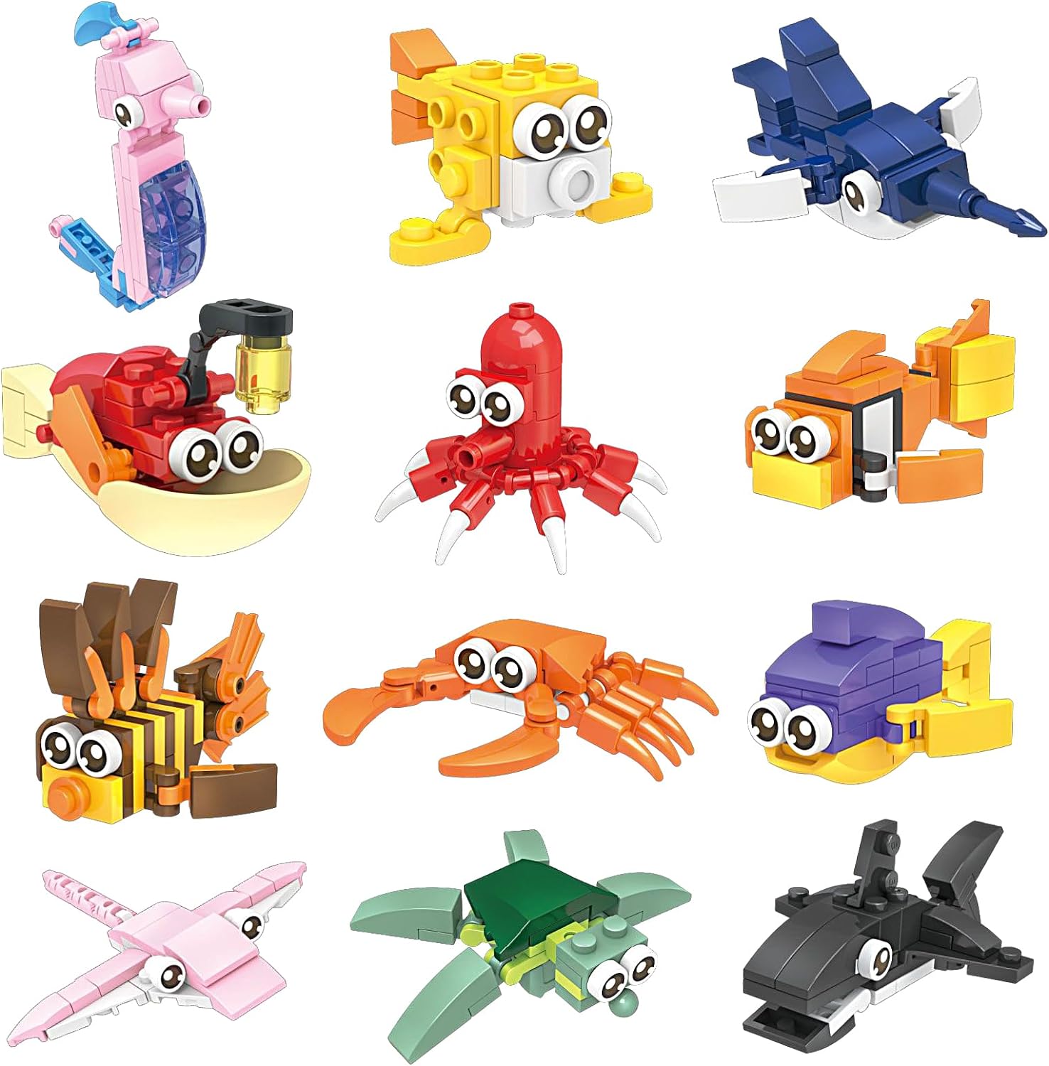 12PCS Sea Animal Mini Building Blocks Building Sets N67187