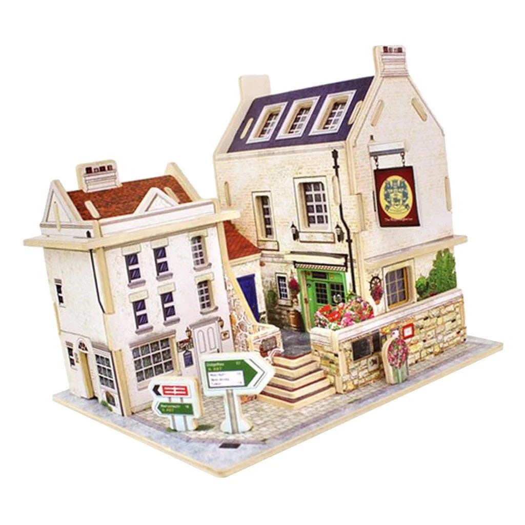 Britain Bar Pub Life Scene 3D Wooden Dollhouse Miniature With Furniture X59527