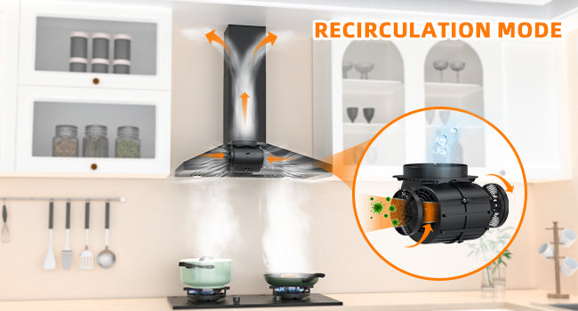 Stainless Steel Wall Mount Range Hood 30 Inch 600 CFM 3 Speed Ducted Ductless Convertible A68383