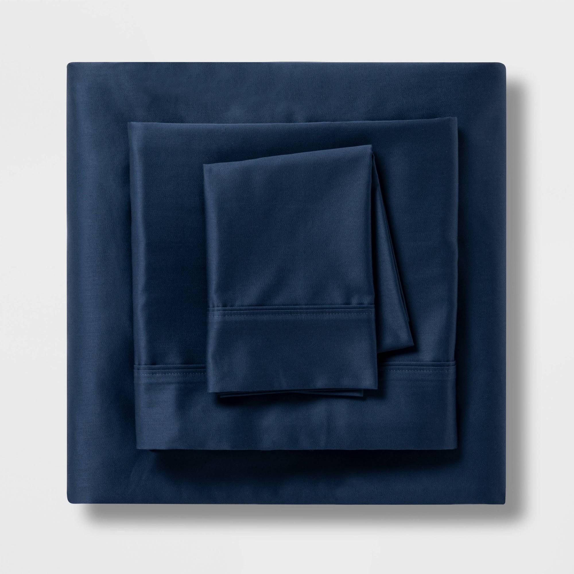California King Metallic Blue 400 Thread Count Sheet Set Y4639