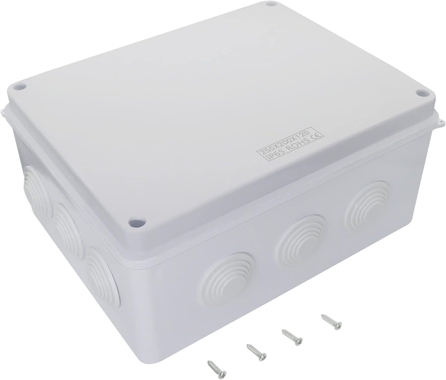 White ABS Plastic IP65 Junction Box Electrical Project Enclosure 15.7 x 13.8 x 4.7 inch Pack of 2 V150664