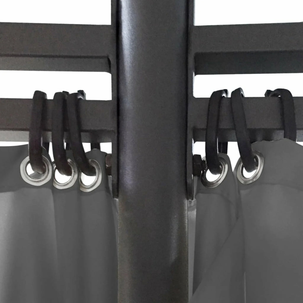 Round Outdoor Gazebo Canopy Steel Frame Sun Shade Shelter D2225