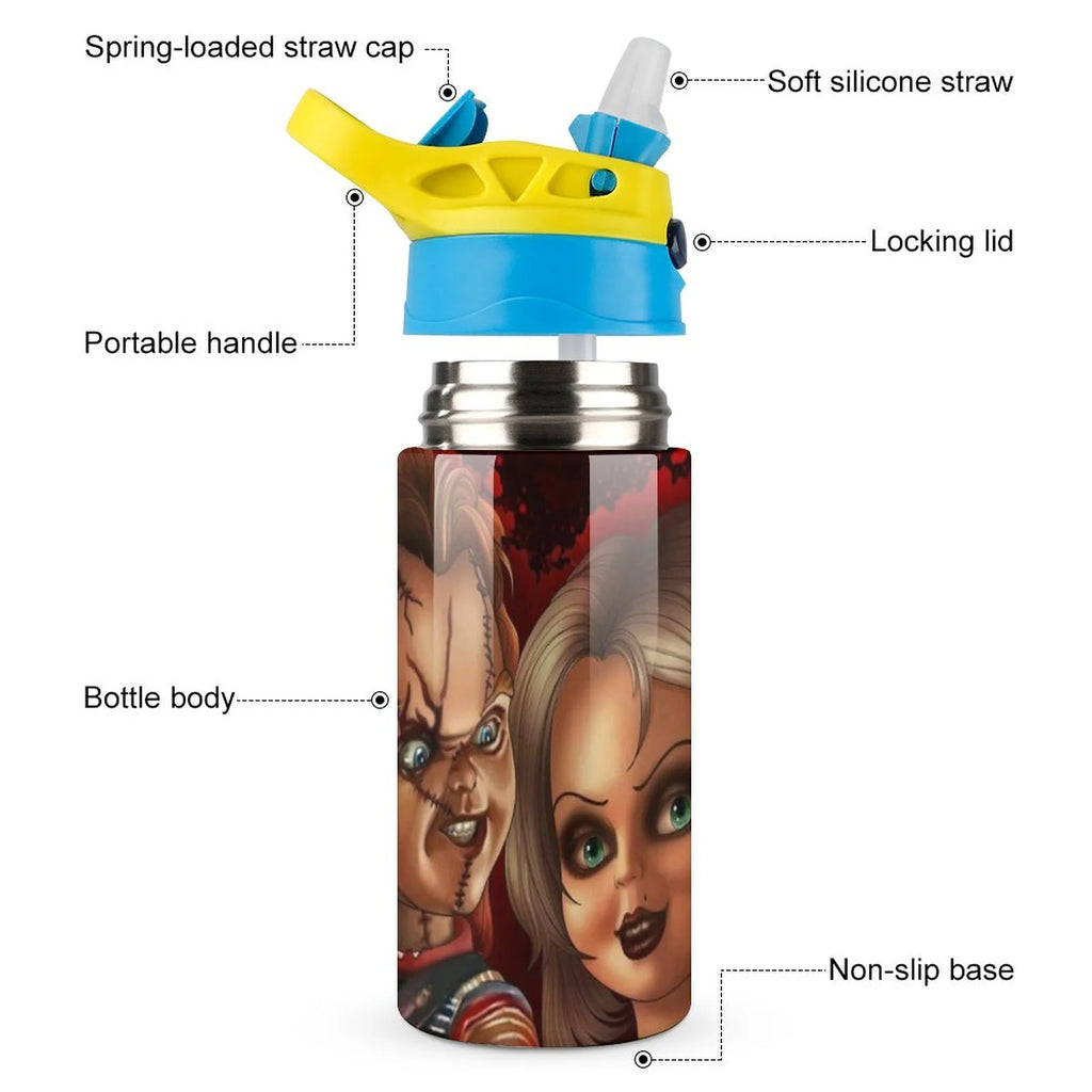 Insulated Stainless Steel Water Bottle with Straw I366