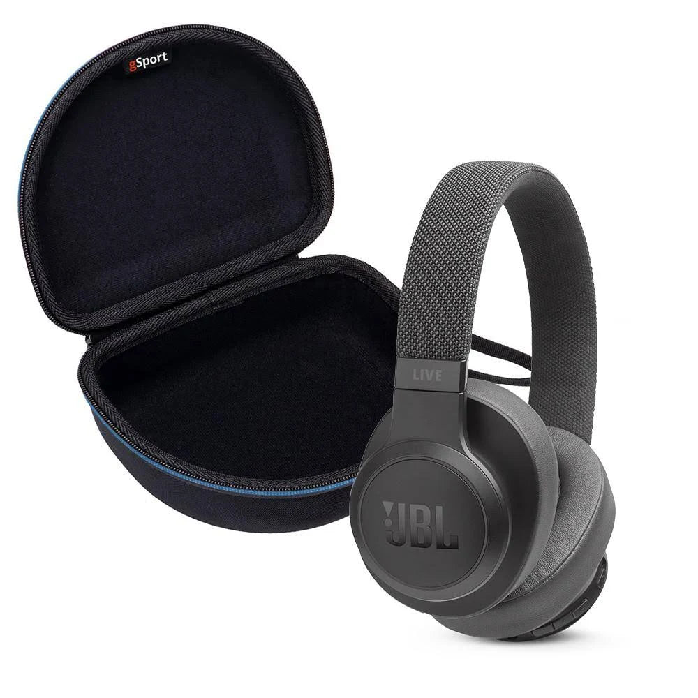 Black Wireless Over-Ear Headphones with Hardshell Case E493