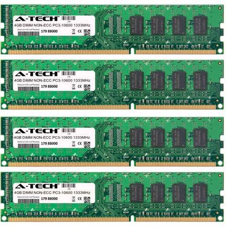 16GB Kit 4X 4GB PC3-10600 1333MHz non-ECC DDR3 DIMM Desktop 240-Pin Memory S61901