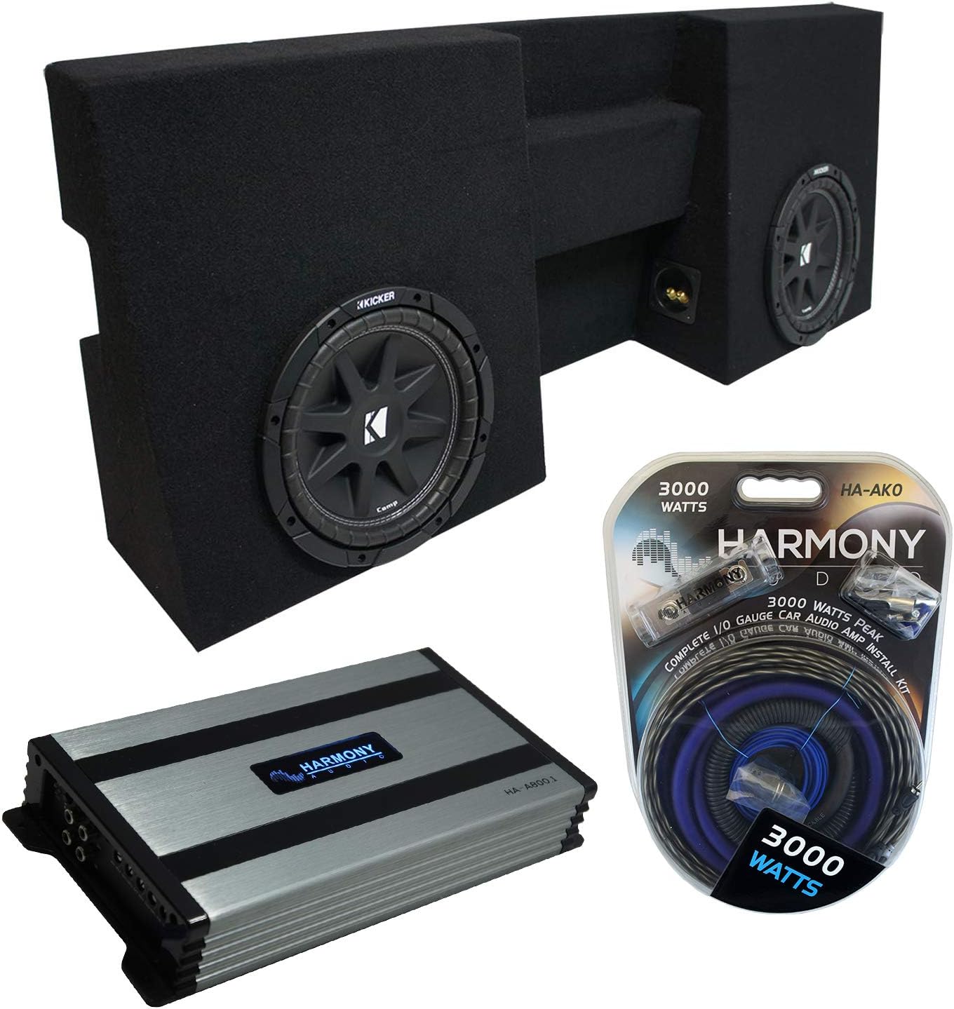 Dual 10 Sub Box Enclosure & Amp A5541