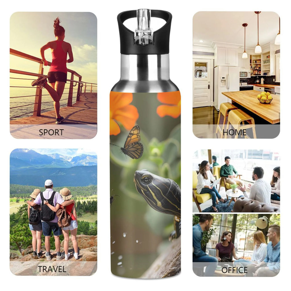 Insulated Stainless Steel Water Bottle with Straw Lid, 20 oz A364