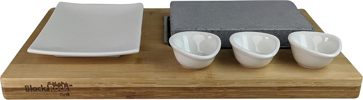 Black Rock Grill Steak On The Stone Set, Hot Rock Grill Table Top Lava Cooking Stone L1137